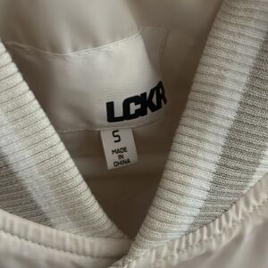 LCKR Varsity Jacket off white beige trim Small